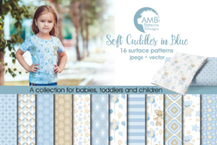 16 Baby Boy Pastel Blue Nursery Digital Papers: Adorable, Versatile & Print-Ready