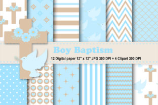 Boy Baptism Digital Paper