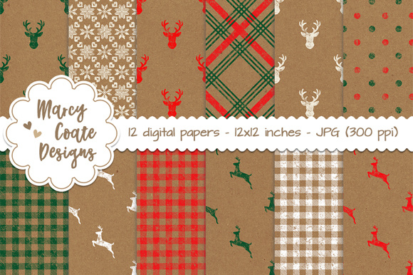 Christmas Kraft Paper Backgrounds