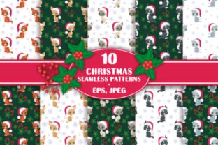 Cute Kittens. Christmas Seamless Patterns.