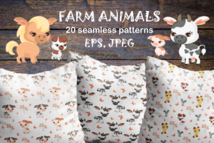 Farm Animals Seamless Patterns