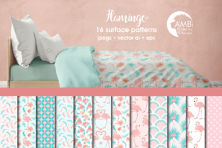 Flamingo Papers: Tropical Floral & Flamingo Digital Papers for Real Creative Workflows