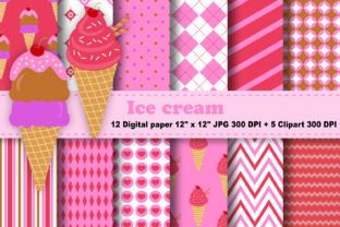Ice Cream Digital Paper for Creative Professionals and Small Business Owners