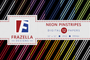 Neon Pinstripes Patterns Digital Paper Collection