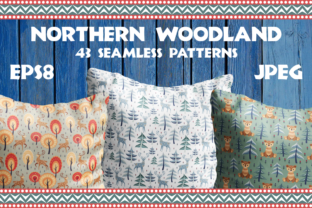 Northern Woodland Seamless Patterns with Cute Animals