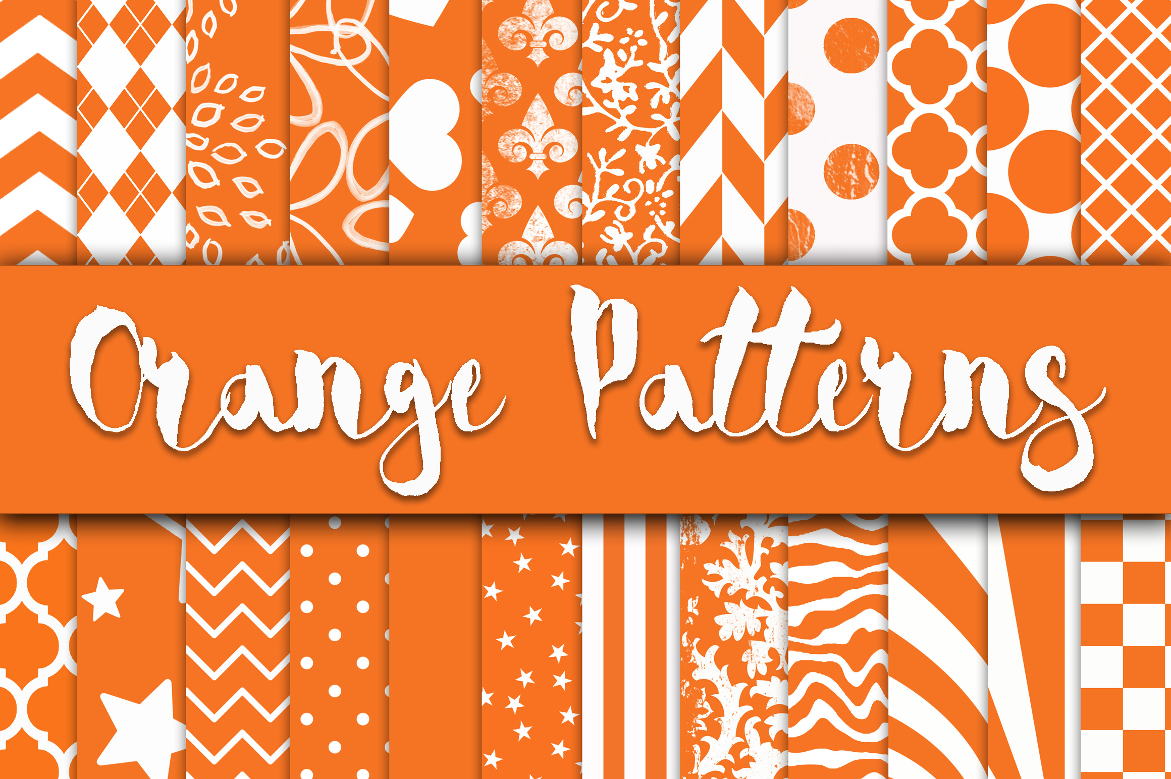 Orange Patterns Digital Paper