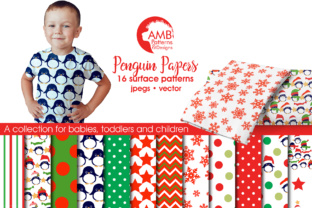 Penguin Papers: A Collection of Adorable Christmas-Themed Digital Papers