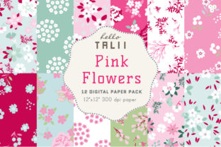 Pink Flowers Digital Papers