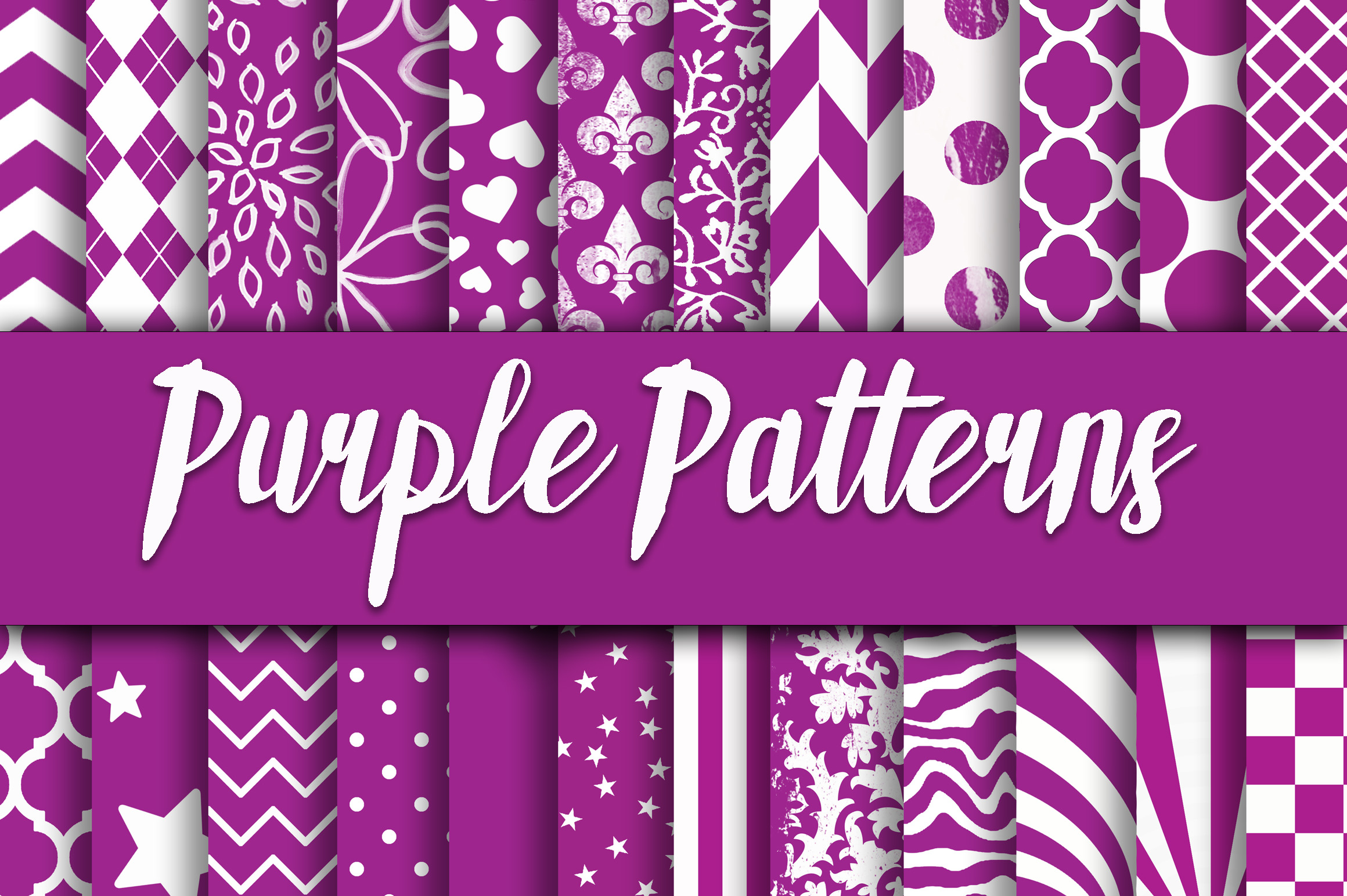 Purple Patterns Digital Paper: 24 Versatile, Print-Ready Designs for Creative Projects