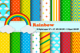 Rainbow Digital Paper: Vibrant, Ready-to-Use Design Assets