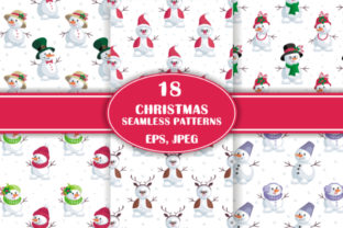 Snowmen Christmas Seamless Patterns Set