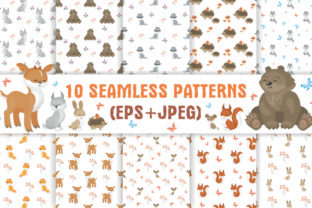 Woodland Animals Seamless Patterns Set